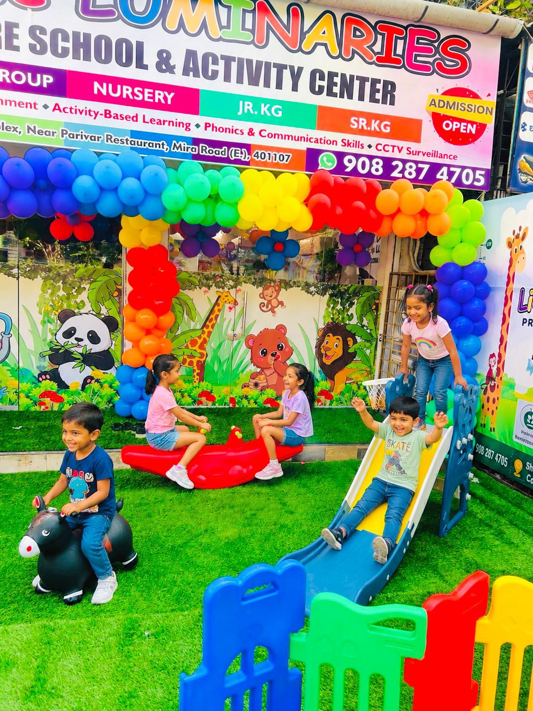 Children playing in the Little Luminaries outdoor area